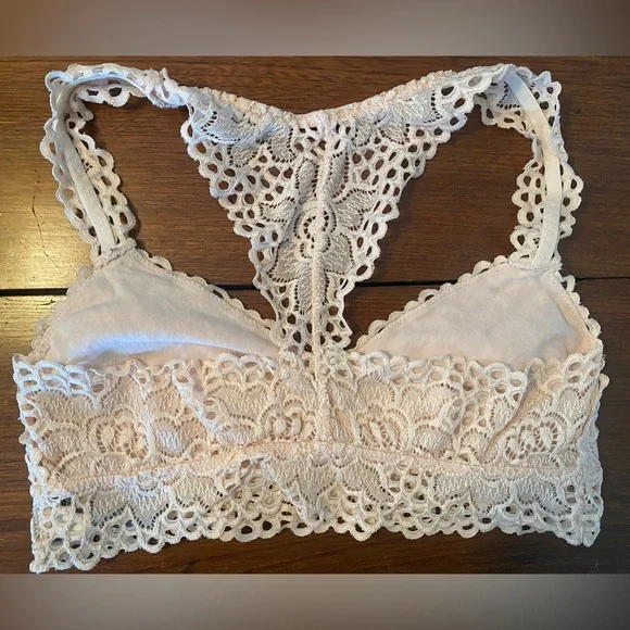 BUNDLE 4 Aerie Lace Bralettes Razorback (Black, White, Light Pink, Maroon) - Picture 9 of 12